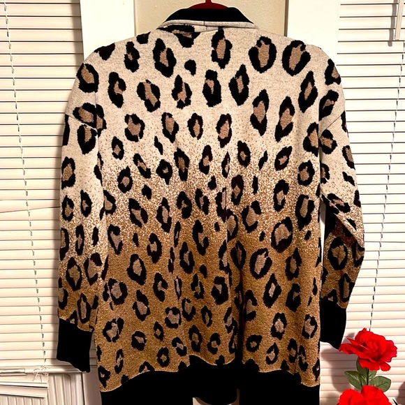 Ann Taylor Leopard Print Open Cardigan - Picture 3 of 6